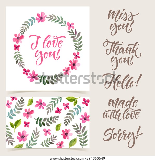 vector collection cards template watercolor elements stock sorry card template