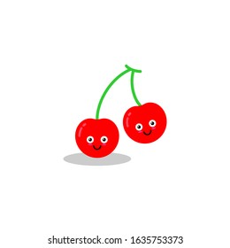 Vector collection of cartoon cherrys smile characters smile cartoon collection. EPS 10