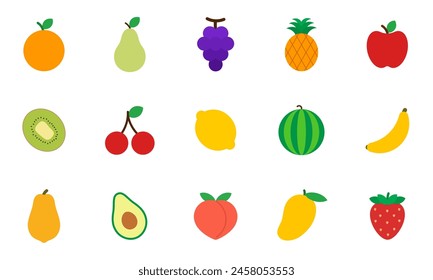 colección de Vector de fruta fresca de dibujos animados