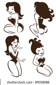 Vector Collection Of Cartoon Pin Up Girls