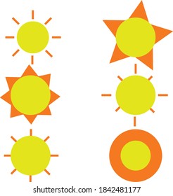 colección vectorial de sol de dibujos animados
