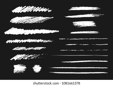 Vector collection of chalk strokes.
