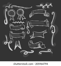 Vector Collection of Chalkboard Style Banners