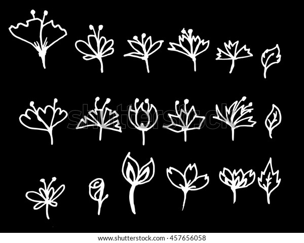 Vector Collection Chalkboard Style Tree Stock Vector (Royalty Free