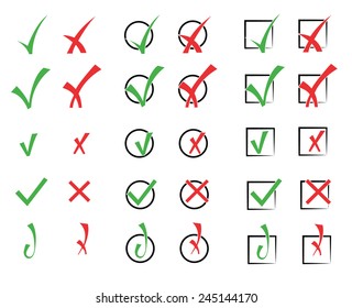 Vector collection of check marks