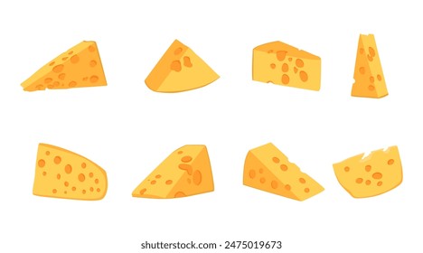 vector collection of cheese slice illustrations