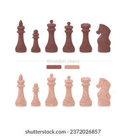 Vector collection of chess pieces on a white background. Strategy, development, intelligence. Board logic game.