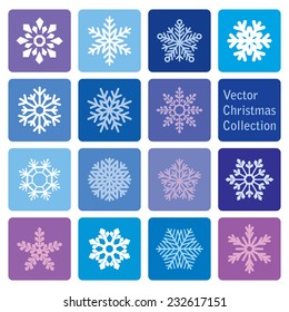 vector collection: christmas and new year snowflakes icons