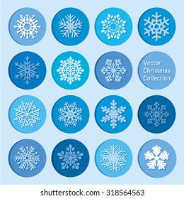vector collection: christmas and new year snowflakes icons