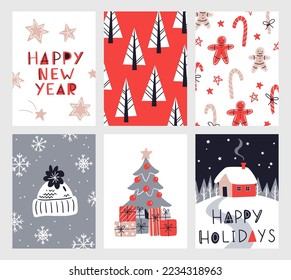 Vector Collection Christmas Poster Templates Christmas Stock Vector ...