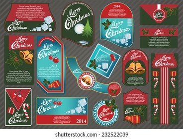 Vector collection of Christmas product template labels