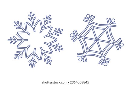 Colección vectorial de diseños de copos de nieve navideños.