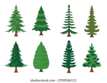 Vector colección de árboles de Navidad o sapin