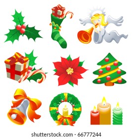Vector collection of Christmas-related objects and symbols