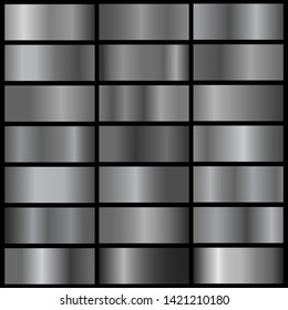vector collection of chrome metall gradients