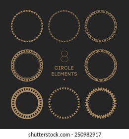 Vector Collection Of Circle Frames. ?hain And Chevron