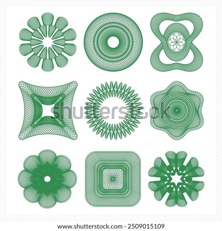 A vector collection of classic guilloche vignettes 