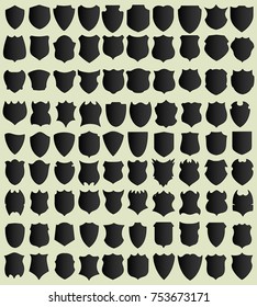 Vector collection of classic heraldic royal emblem badge shield
