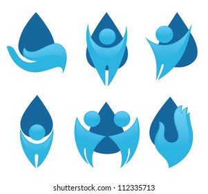 vector collection of clean  fresh water and abstract people