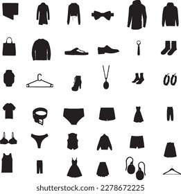 Vector collection of clothing (clothes) silhouettes