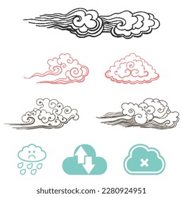 vector collection of cloud icons illustration