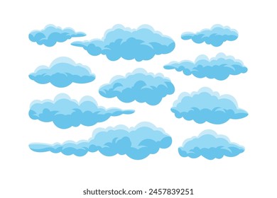 Vector colección de ilustraciones de nubes, iconos de nubes