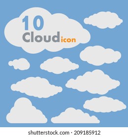 Vector collection of clouds, icon illustration