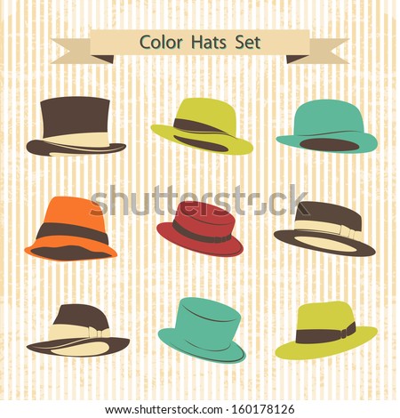 Vector Collection of Color Hats
