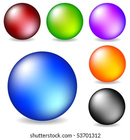 Vector collection of color pearls