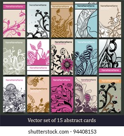 vector collection of colored floral cards