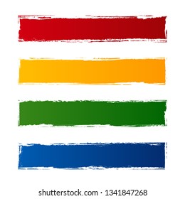 vector collection of colored grunge banners on white background