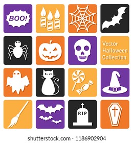 vector collection of colored icons for  halloween 