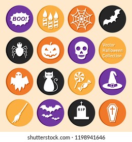 vector collection of colored icons for  halloween 