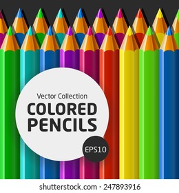 Vector collection of colored pencils