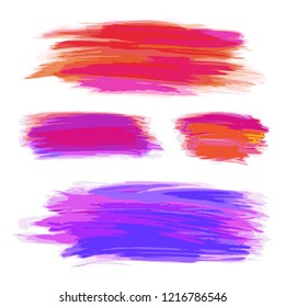Vector collection of colorful acrylic brush