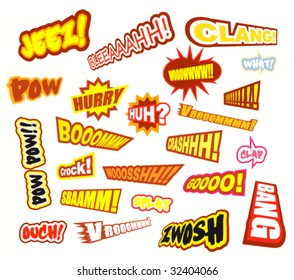 VECTOR Collection of colorful of Comic Word Expressions - Set 2b