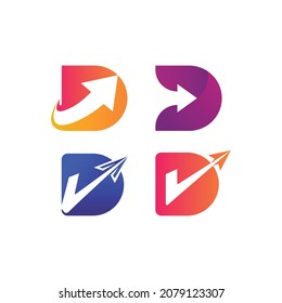 Vektorgrafik von bunten d-Pfeilen 