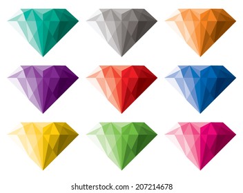 vector collection of colorful diamonds