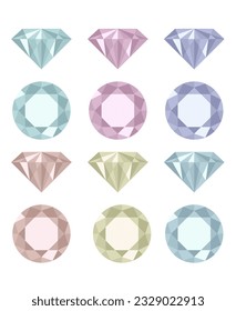 vector collection of colorful diamonds. flat illustration of diamond.