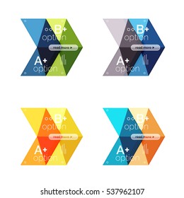 Vector collection of colorful geometric shape infographic banners. Backgrounds for workflow layout, diagram, number options or web design