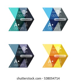 Vector collection of colorful geometric shape infographic banners. Backgrounds for workflow layout, diagram, number options or web design