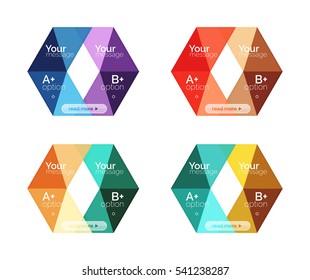 Vector collection of colorful geometric shape infographic banners. Backgrounds for workflow layout, diagram, number options or web design