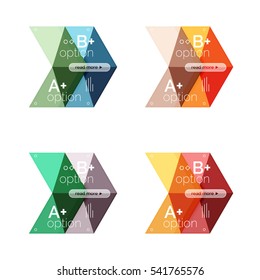 Vector collection of colorful geometric shape infographic banners. Backgrounds for workflow layout, diagram, number options or web design