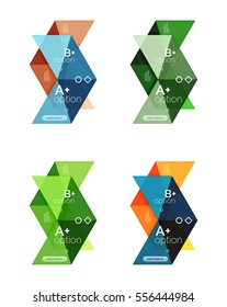 Vector collection of colorful geometric shape infographic banners. Backgrounds for workflow layout, diagram, number options or web design