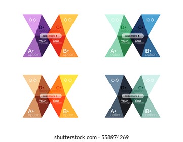 Vector collection of colorful geometric shape infographic banners. Backgrounds for workflow layout, diagram, number options or web design