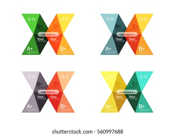 Vector collection of colorful geometric shape infographic banners. Backgrounds for workflow layout, diagram, number options or web design