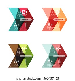 Vector collection of colorful geometric shape infographic banners. Backgrounds for workflow layout, diagram, number options or web design