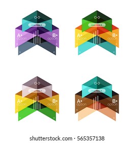 Vektorgrafik von farbigen geometrischen Formbannern. Hintergründe für Workflow-Layout, Diagramm, Zahlenoptionen oder Webdesign