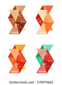 Vector collection of colorful geometric shape infographic banners. Backgrounds for workflow layout, diagram, number options or web design