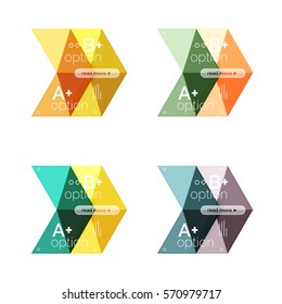 Vector collection of colorful geometric shape infographic banners. Backgrounds for workflow layout, diagram, number options or web design
